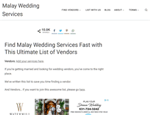 Tablet Screenshot of malayweddingservices.com